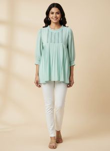 Mint Green Pleated Top