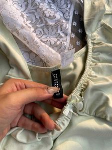 Sheer Lace Trimmed Cropped Top