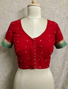Red Embroidered Blouse