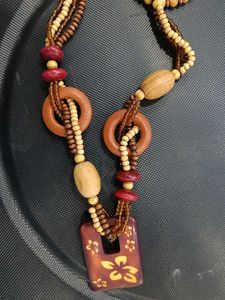 Boho Wooden Beaded Necklace