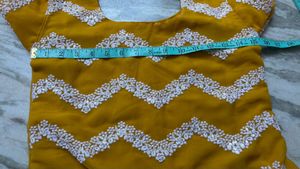 Yellow Embroidered kurti
