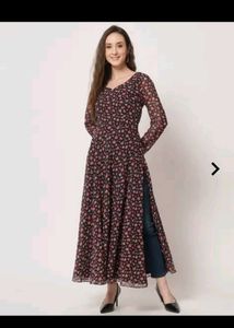Floral Print Long Kurta