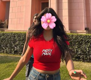 Cute Red Mickey Mouse Crop Top