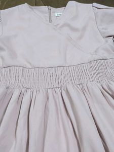 Light Pink Smocked Waist Midi Dress