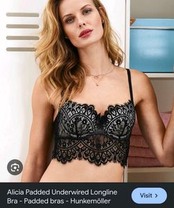 Hunkemoller Black Lace Longline bra & brief 👍