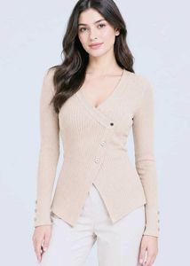Ribbed Knit Wrap Top