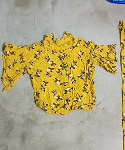 Mustard Floral Printed Jumpsuit for Women