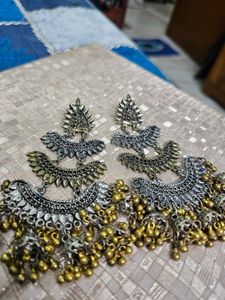 Oxidised Jhumka Earrings