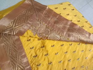 Vibrant Yellow Embroidered Saree