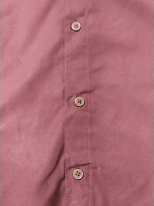 Maroon Long Sleeve Button-Up Shirt
