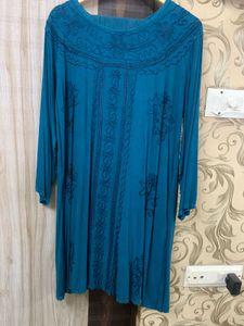 Boho kashmiri Embroidered Teal Kurta