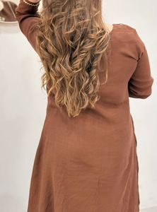Elegant Brown Embroidered Kurta