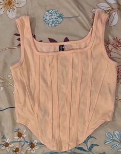 Peach Corset Style Crop Top