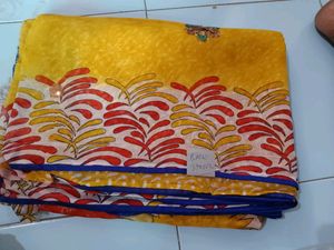 Printed Saree( Work)  With Unstitched Blouse