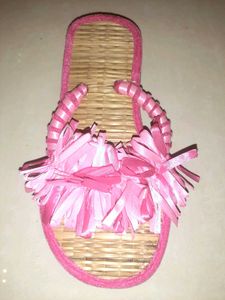 🎀 Herbal Boho Luxe Raffia Slides - PINK 💗