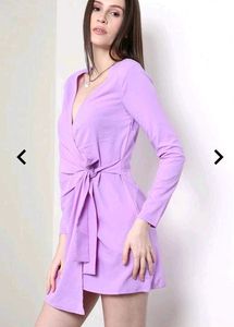 Chic Lavender Wrap Dress