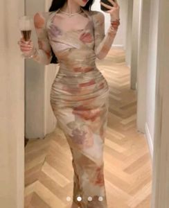 Floral Bodycon Maxi Dress for Women – Brand New