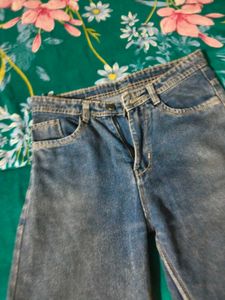 Women's Wide Leg Blue Denim Jeans