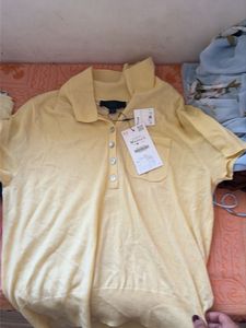 Yellow Short Sleeve Polo Top
