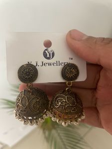 Silver And Gold Finish Jhumki