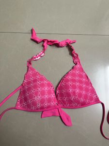 Pink Floral Bikini Top