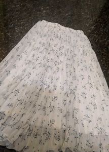 Pleated Floral Print Ethnic Skirt