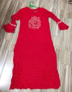 Red Full Sleeve Rayon Best Quality Soft Fabric Kurti 🎉🎉🥳🥳🥳