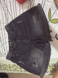 Womens Distressed Denim Shorts