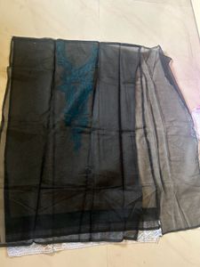 Elegant Black Kurti with Teal Embroidery