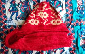 Cozy Red Hooded Scarf Set