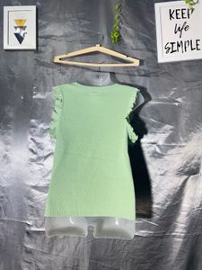 Light Green Ruffle Sleeve Top