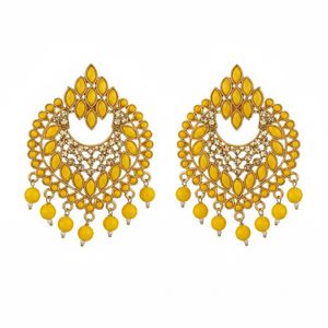 Stunning Yellow Jhumka Earrings