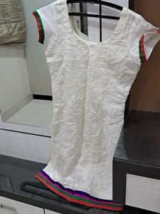 White Embroidered Kurti