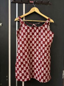Maroon Paisley Print Sleeveless Pinterest kurti 🎀