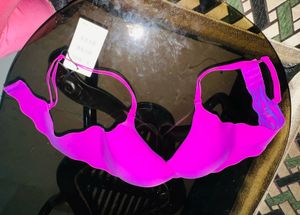 Vibrant Pink Padded Bra with Straps