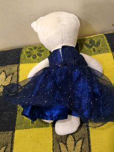 Collectible Sparkly Blue Dress Cat Plush Toy