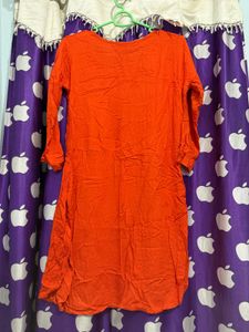 Bright Orange Ethnic Kurta