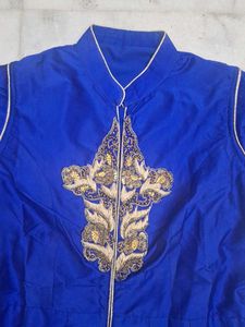 Royal Blue Embroidered Anarkali Gown