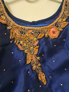 Embellished Navy Blue Ethnic Blouse