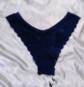 Navy Lace Thong Panty
