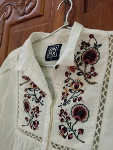 Cotton Shirt With Embroidery Details