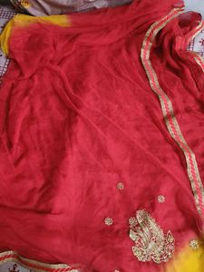 Yellow Embroidered rajasthani poshak