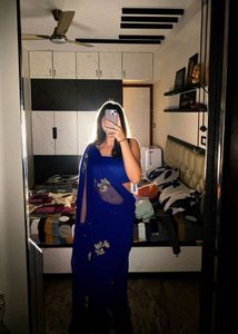 Elegant Royal Blue Saree