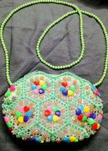 Colorful Beaded Crossbody Bag