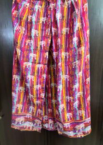 Vibrant Elephant Print Pant cum skirt