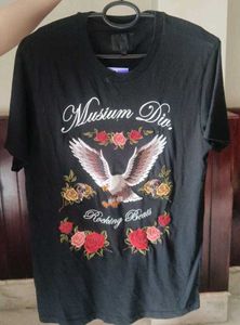 Embroidered Eagle&Roses Tshirt