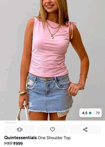 Pink Ruched Halter Neck Top