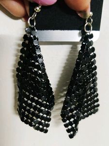Black Party Wear - CHAIN PATTERN | High Quality Earrings