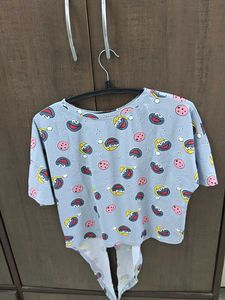 Cute Cartoon Print Crop Top