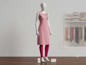 Pink Embroidered Kurta with Leggings